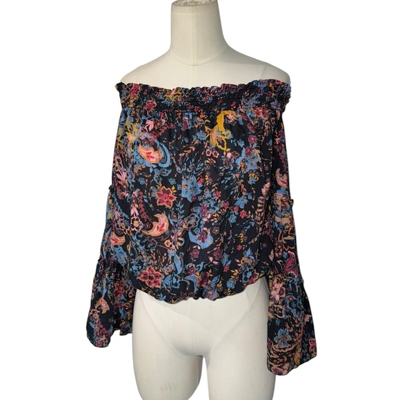 FREE PEOPLE | Free Spirit Floral Printed Off Shoulder Top in Small - Picture 3 of 6